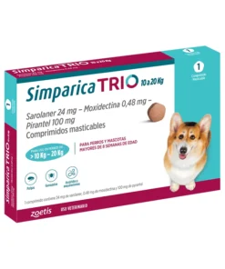 SIMPARICA TRIO 100MG 10 A 20 KG, 1 COMPRIMIDO